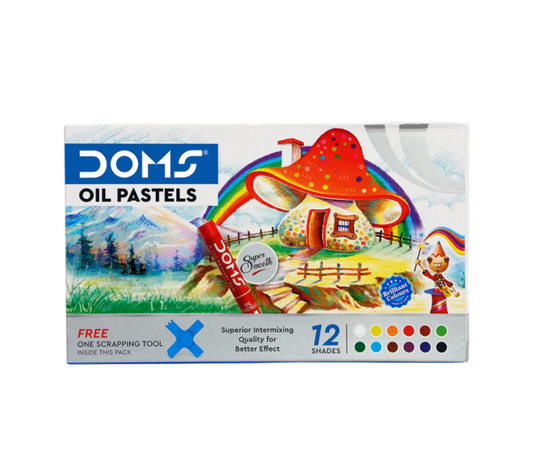 DOMS Oil Pastel 12 Shades | Smooth and Vibrant Colours for Art & School Projects