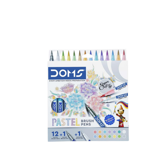 DOMS Pastel Brush Pens - Soft Pastel Shades for Art, Drawing & Colouring