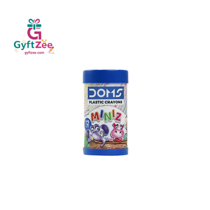 DOMS Plastic Crayons 12 Shades Miniz – Vibrant Colours for Kids’ Art and School Projects
