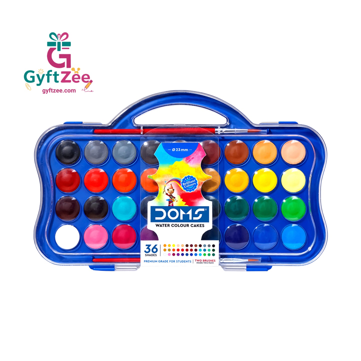 DOMS Water Colour Cake 36 Shades 23 mm - Perfect for Art & Drawing
