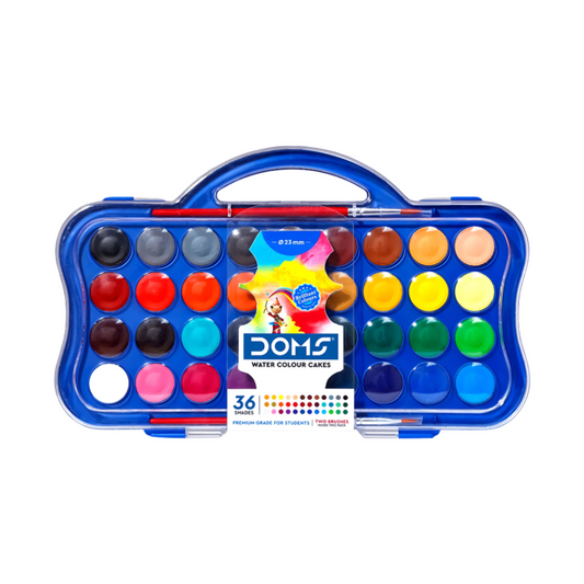 DOMS Water Colour Cake 36 Shades 23 mm - Perfect for Art & Drawing