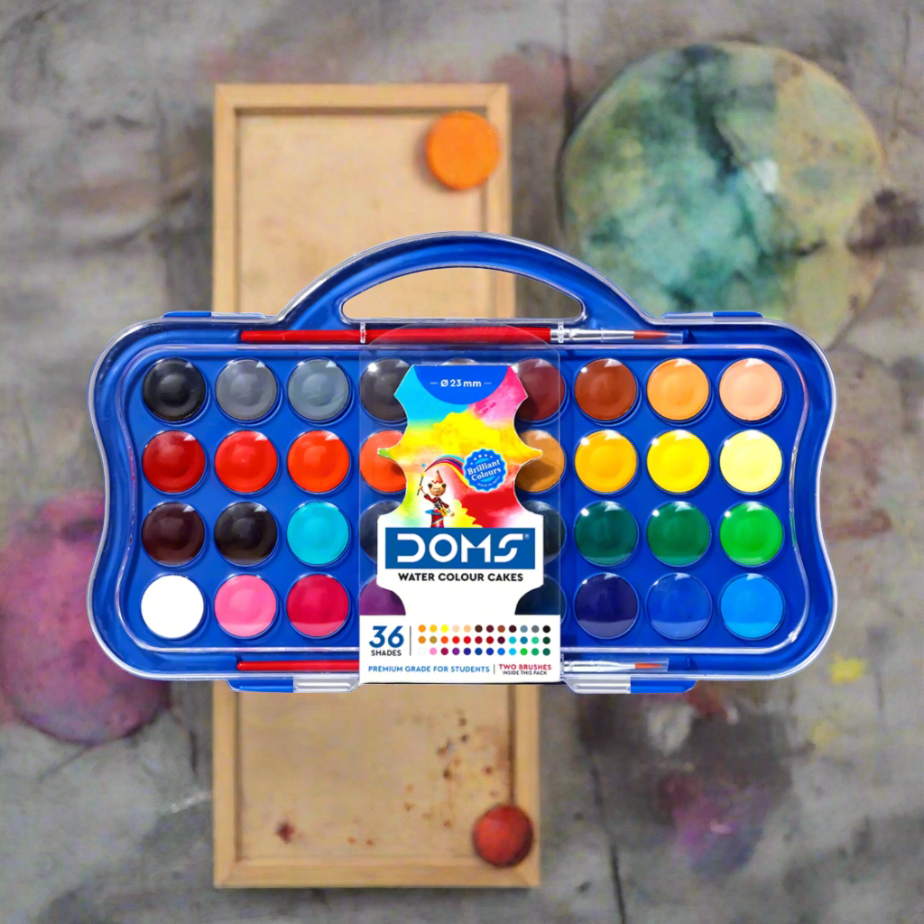 DOMS Water Colour Cake 36 Shades 23 mm - Perfect for Art & Drawing