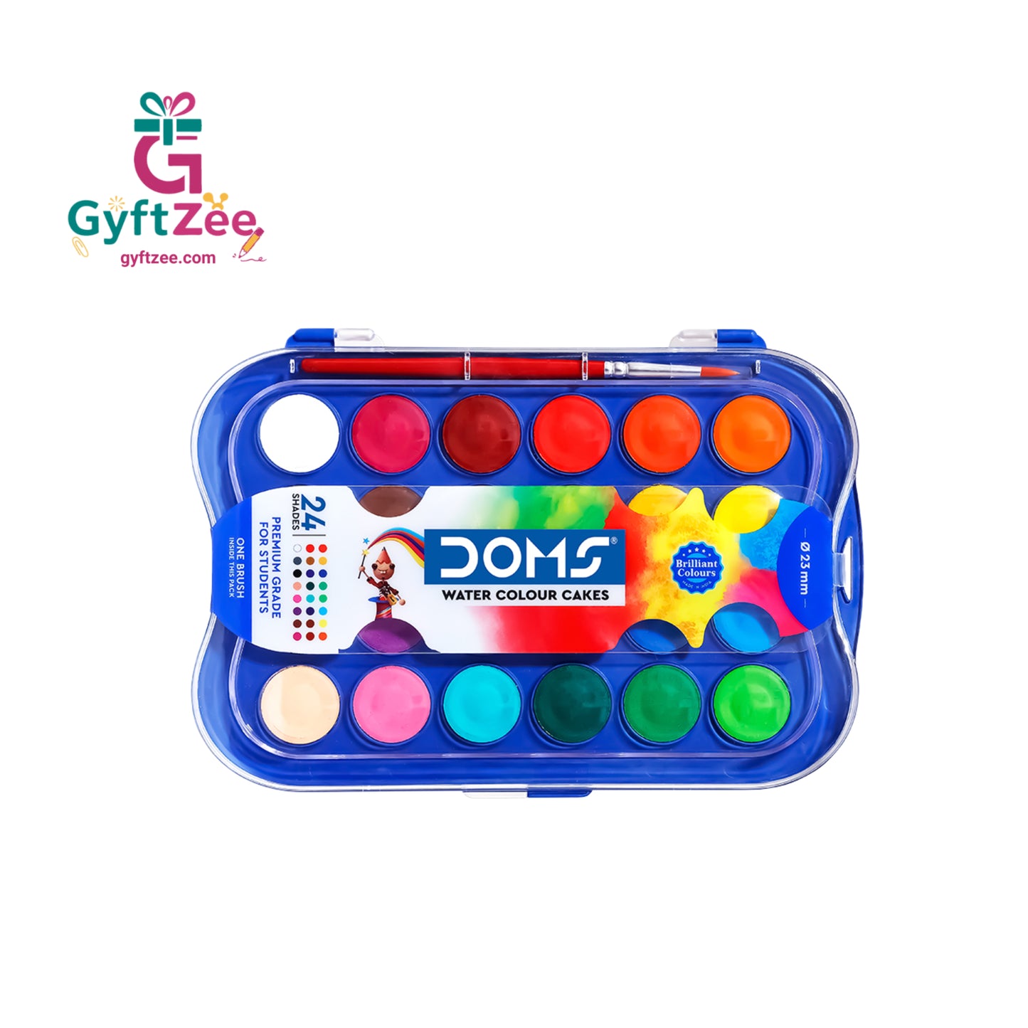 DOMS Water Colour Cake 24 Shades 23 mm - Ideal for Art & Hobby Projects