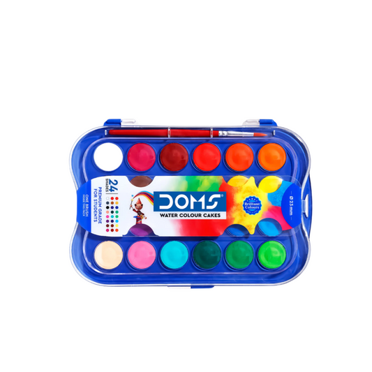 DOMS Water Colour Cake 24 Shades 23 mm - Ideal for Art & Hobby Projects