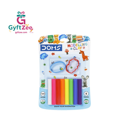 DOMS Modelling Clay 8 Shades - Perfect for Art, Crafts & Hobby Projects