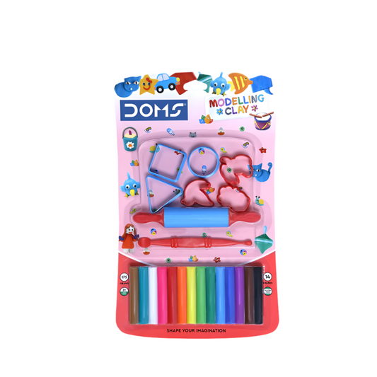 DOMS Modelling Clay - 14 Vibrant Shades for Creative Art & Craft