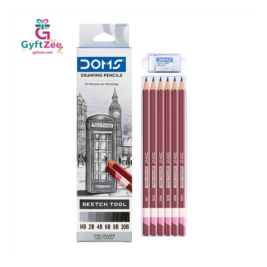 DOMS Drawing Pencil Set of 6 – Professional-Grade Pencils for Artists & Sketching