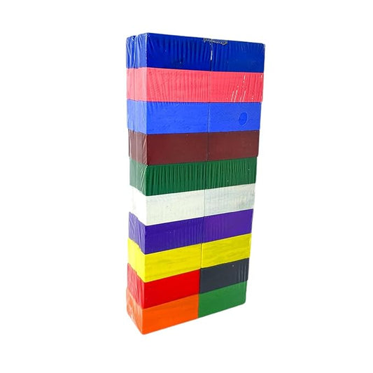 Colorful Domino Blocks 100 Piece Set for Kids | Safe Indoor Game Play and Fun