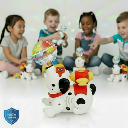 Children playing with colorful toys on a white background