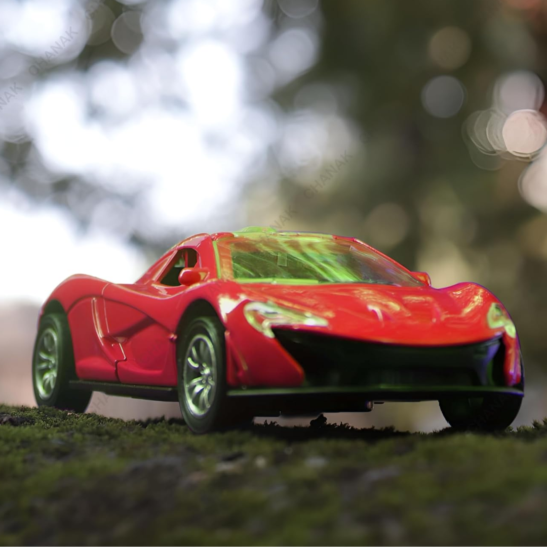 Die-Cast Sports Racer Car | Metal Pull-Back | LED Lights, Realistic Sound & Openable Doors | BIS Approved