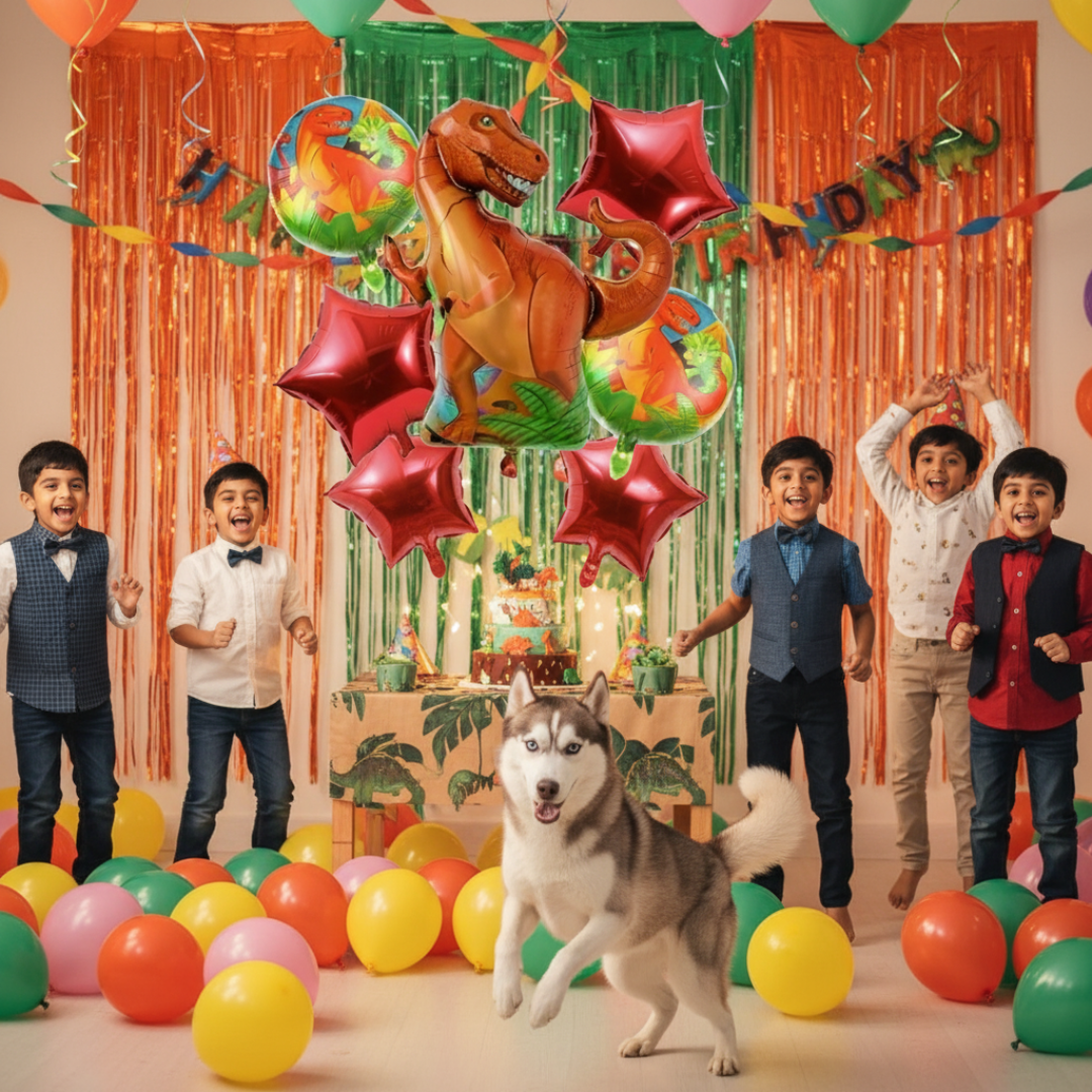 DINO Character Balloons Set of 5 - Party decoration