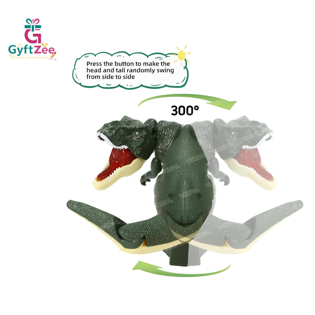 11-Inch Trigger T-Rex Dinosaur Toy | Realistic Swinging Design with Sound Effects & Lights