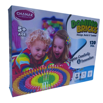 Domino Bricks Set for Kids – 120 Colorful Plastic Pieces | Safe Indoor Educational Toy