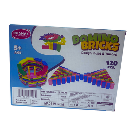 Domino Bricks Set for Kids – 120 Colorful Plastic Pieces | Safe Indoor Educational Toy