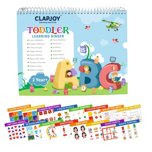 DOMS Clapjoy 16-in-1 Velcro Busy Book for Toddlers | Activity Book | Age 2 - 5 | Preschool Learning
