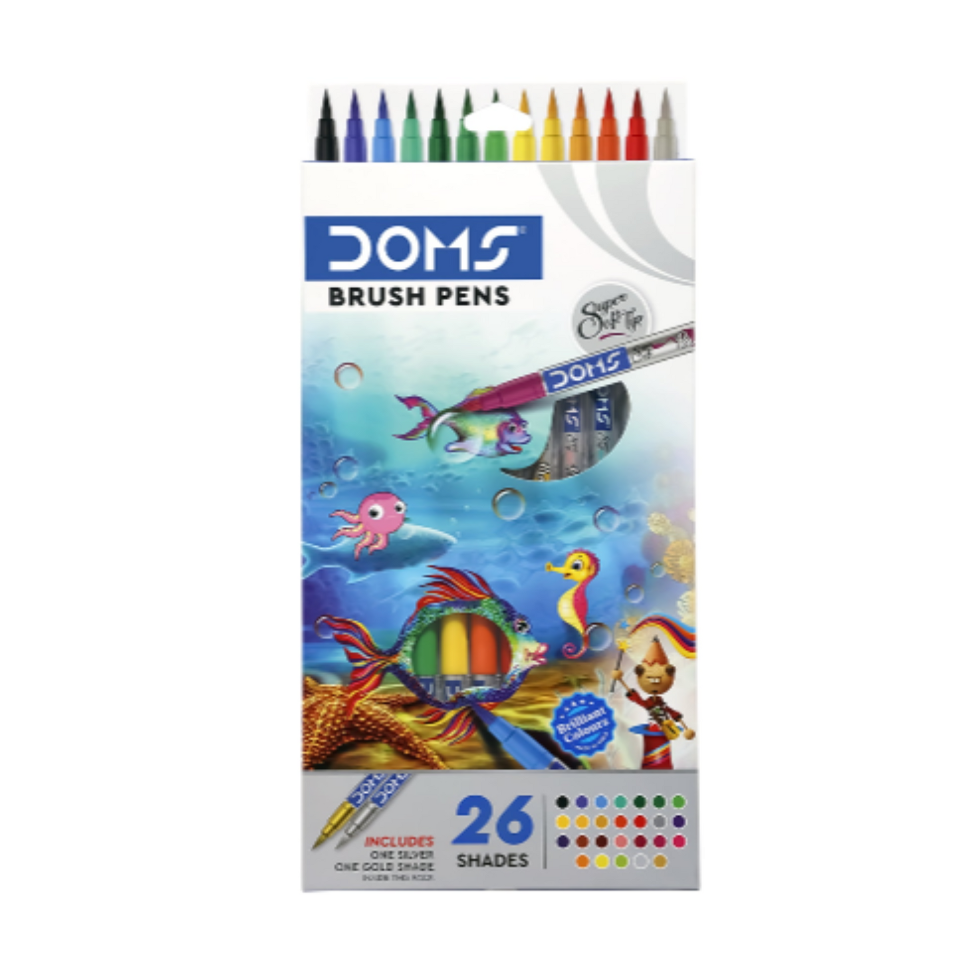 DOMS Brush Pen 26 Shades Versatile for Art, Drawing Colouring