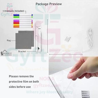 DIY 3D Acrylic Writing Pad 6"x6" – Rewritable Message Board - Kids