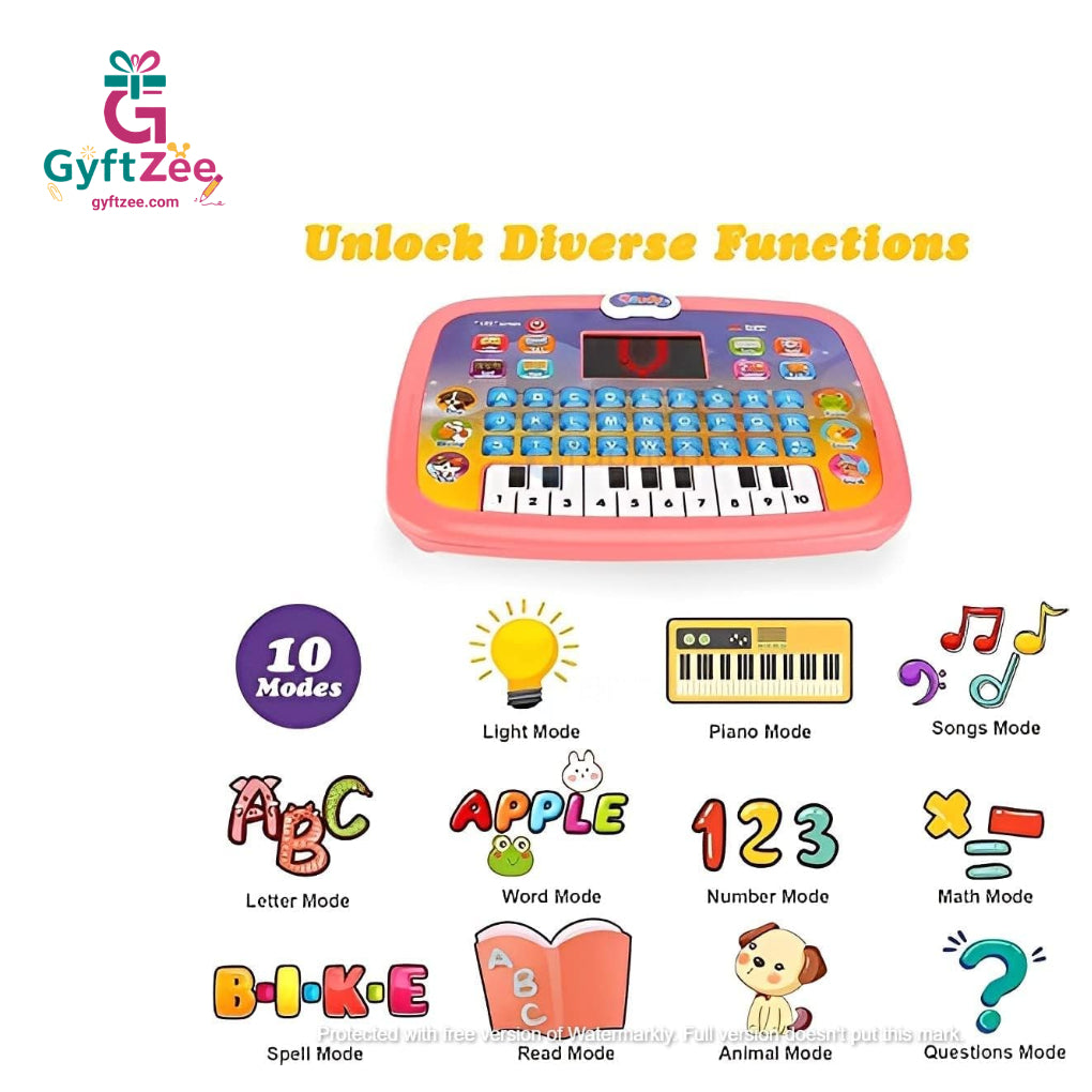 Educational English Letters & Words & Character Learning Sound Laptop for Kids