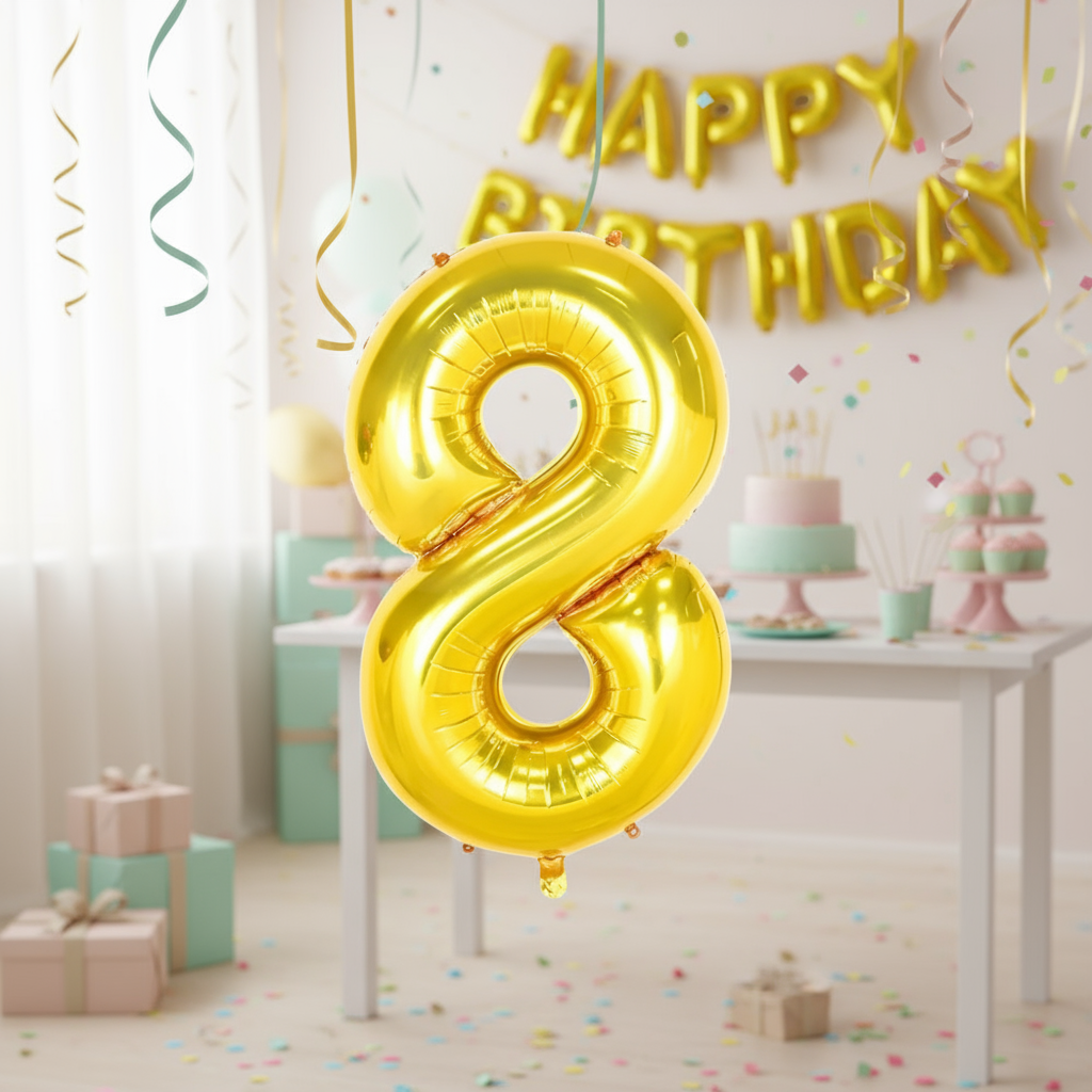 Foil/Helium 16” Balloon Number 8 for Age