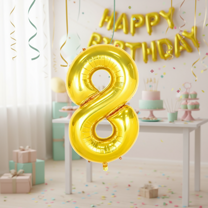 Foil/Helium 16” Balloon Number 8 for Age
