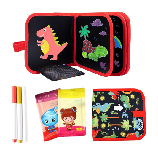 (Radom design) Erasable Doodle Book for Kids (6 sheets and 3 pen) – Reusable