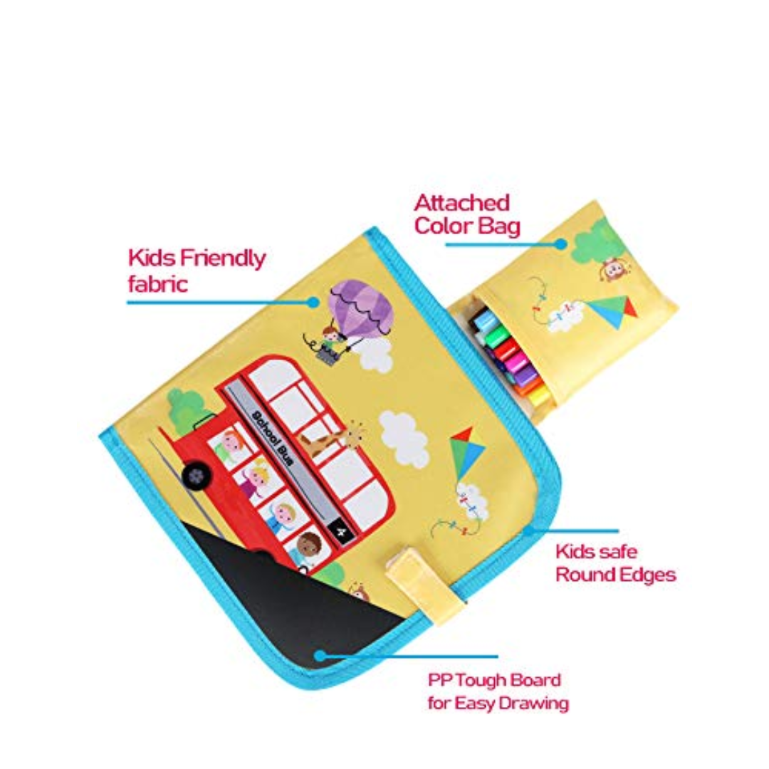 (Radom design) Erasable Doodle Book for Kids (6 sheets and 3 pen) – Reusable