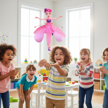 [Pack of 2 - Twins, Random Colors] Flying Hand Sensor Doll and Helicopter