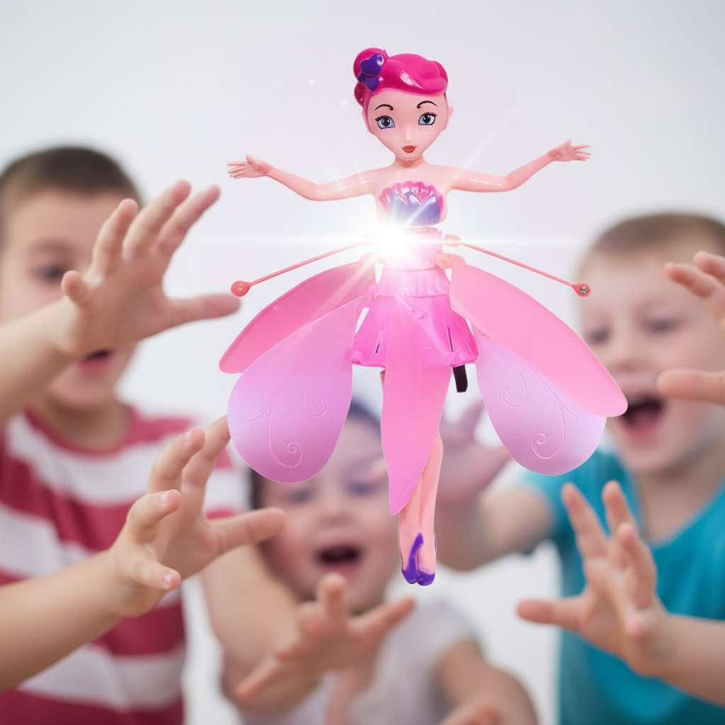 [Pack of 2 - Twins, Random Colors] Flying Hand Sensor Doll and Helicopter