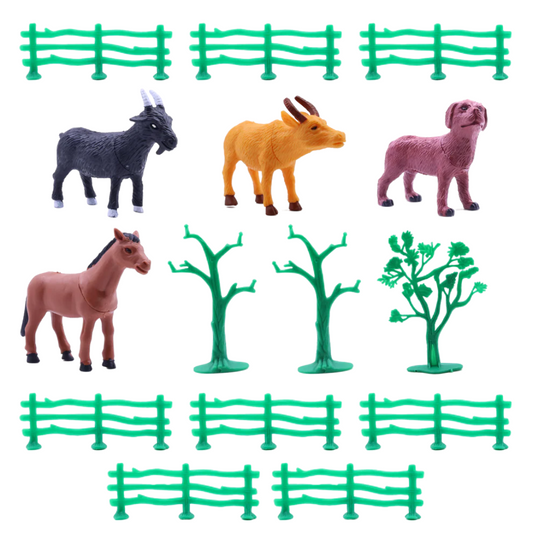 Farm Animal Toy Set for Kids – Realistic Animals, Trees & Fences | Educational & Safe