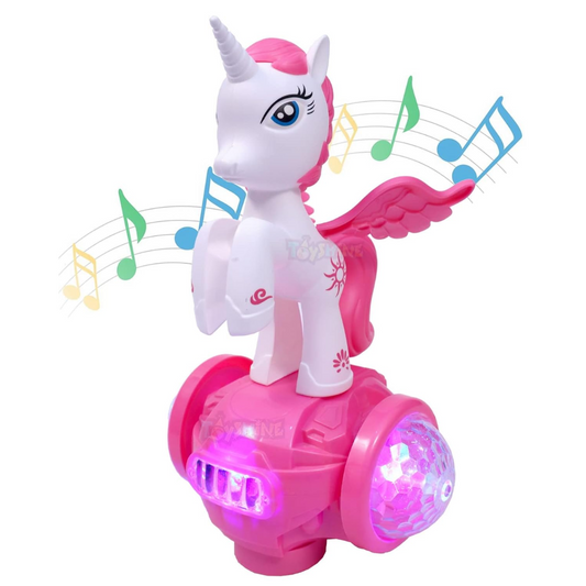 Lovely Horse Hover Unicorn Stunt Tricycle Toy with 5D Lights and Music | Toddlers and Kids