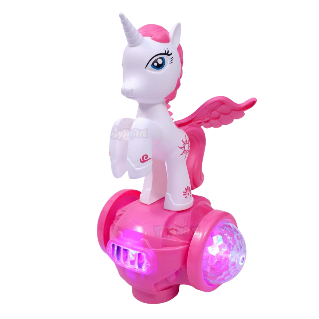 Lovely Horse Hover Unicorn Stunt Tricycle Toy with 5D Lights and Music | Toddlers and Kids