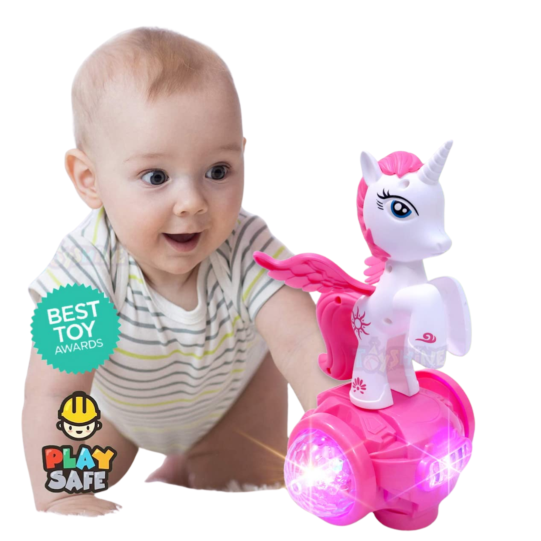 Lovely Horse Hover Unicorn Stunt Tricycle Toy with 5D Lights and Music | Toddlers and Kids