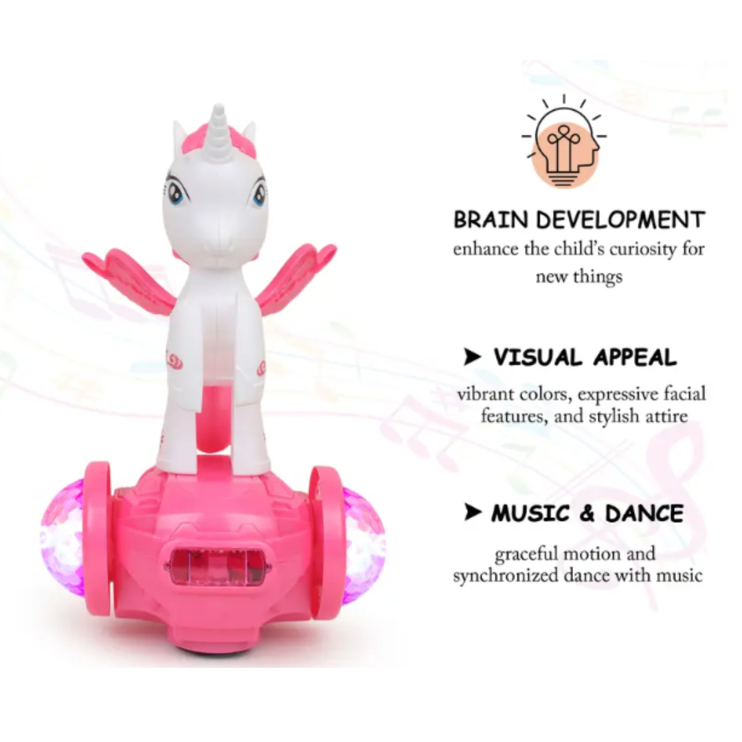Lovely Horse Hover Unicorn Stunt Tricycle Toy with 5D Lights and Music | Toddlers and Kids