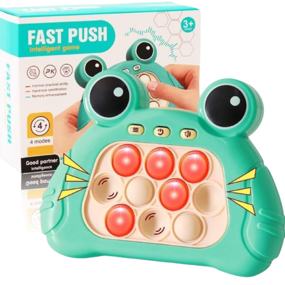 [Pack of 2 - Twins, Random Colors] Mini Fast Push Pop AND Wooden Memory Match Stick & Chess Game