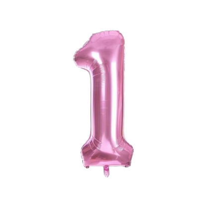[Random design] 1st Birthday Girl Foil Balloon Set – Pack of 5 | Party Decorations for Baby Girl