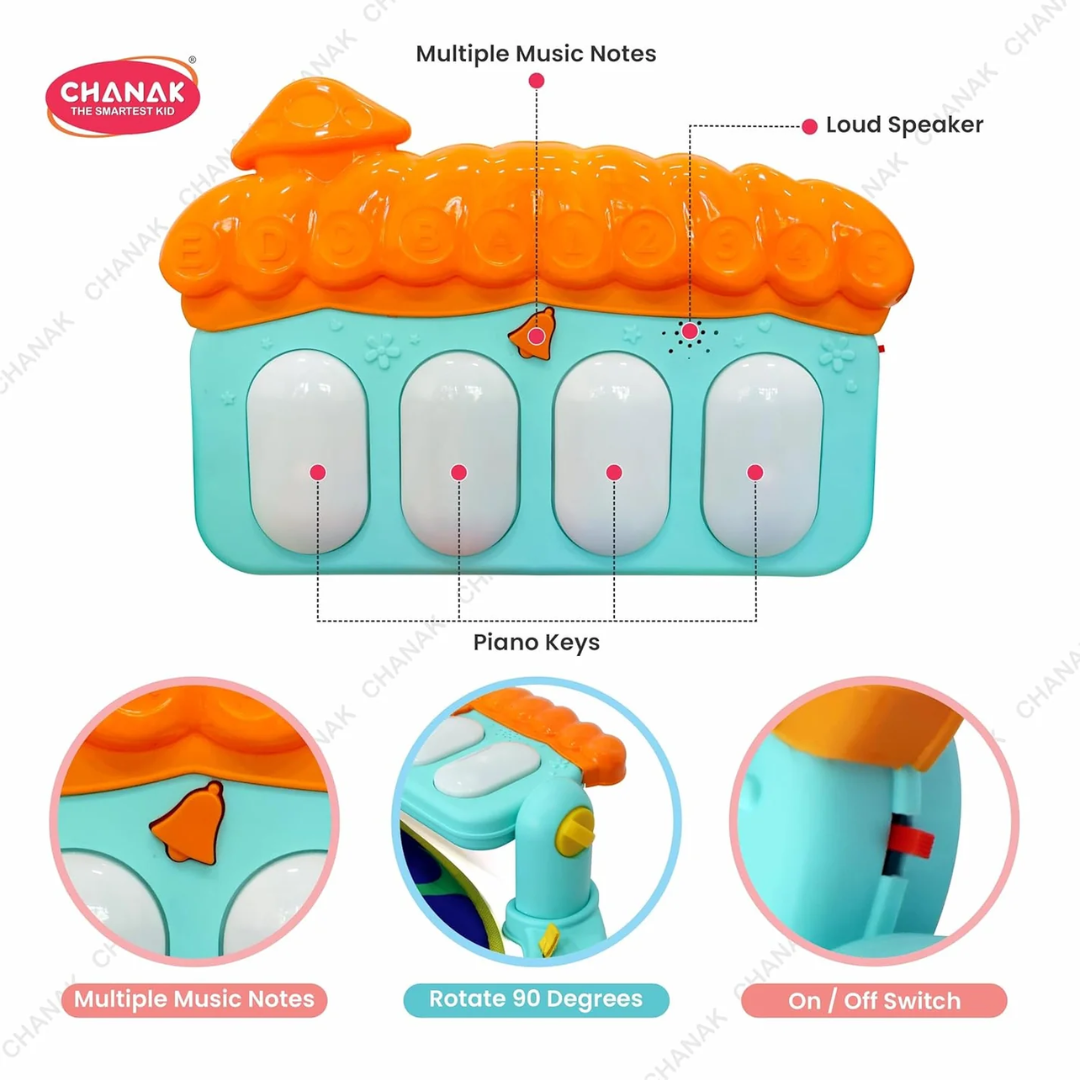 [Random design] Piano Fitness Rack for Babies | Soft Musical Activity Gym with Hanging Toys & Kick Piano