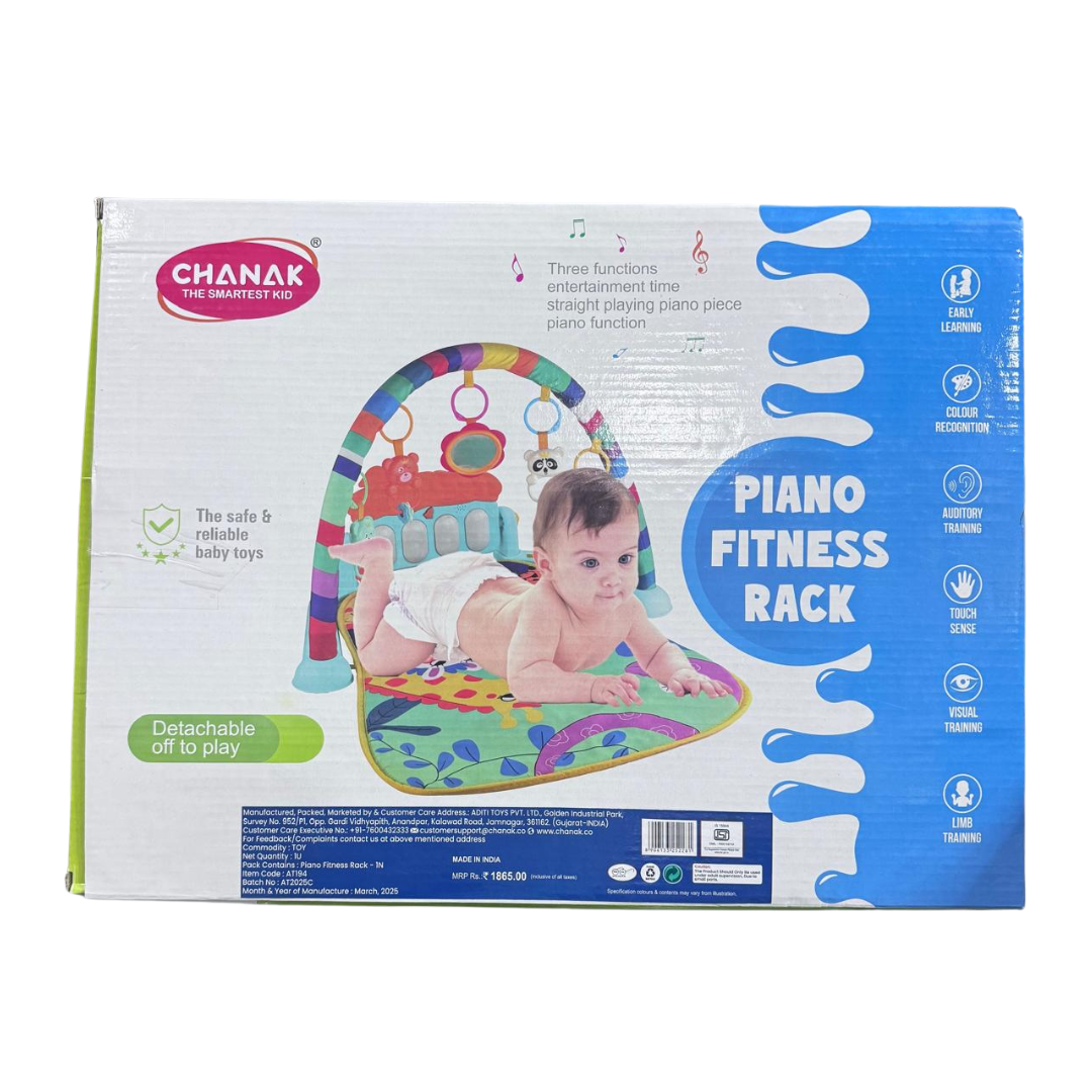 [Random design] Piano Fitness Rack for Babies | Soft Musical Activity Gym with Hanging Toys & Kick Piano