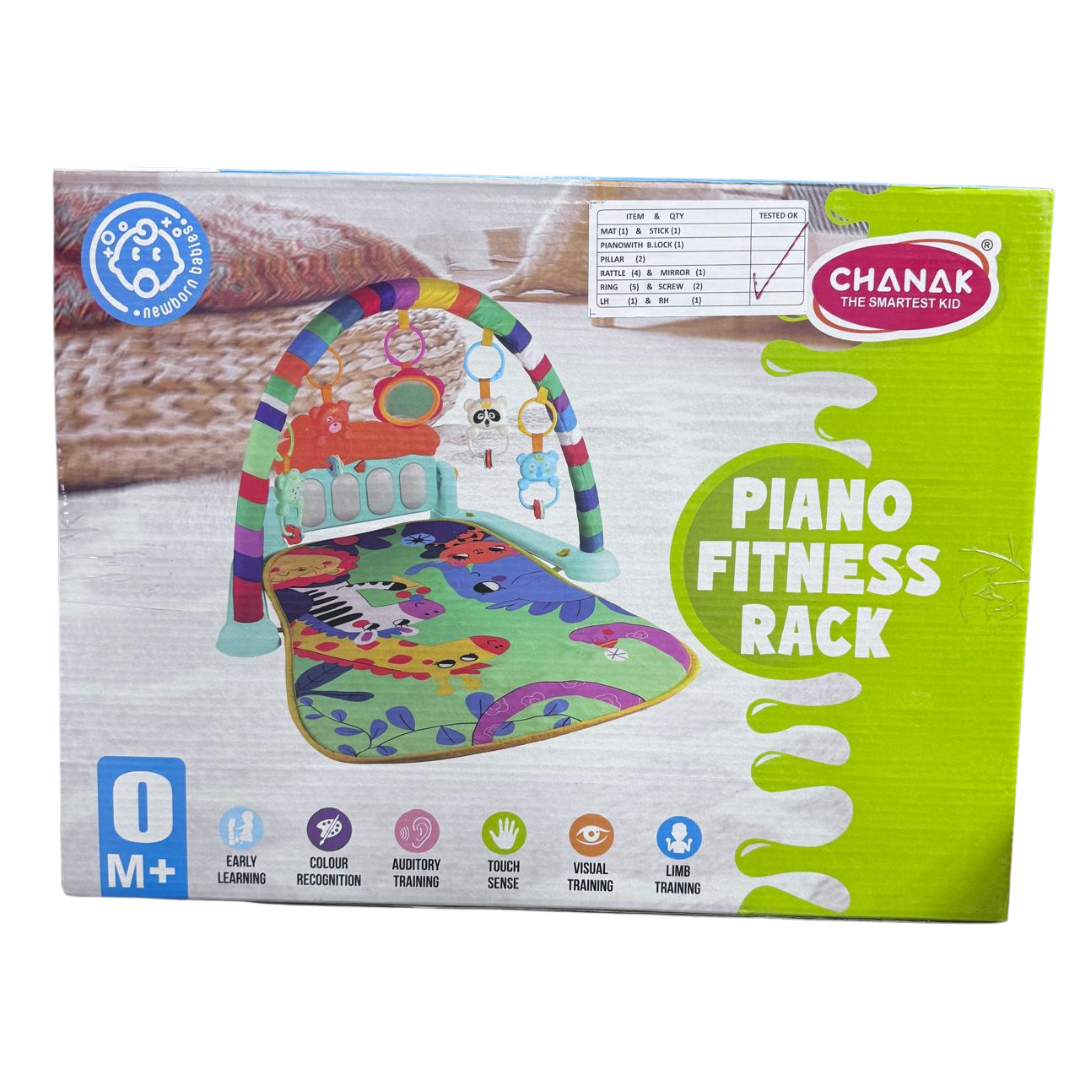 [Random design] Piano Fitness Rack for Babies | Soft Musical Activity Gym with Hanging Toys & Kick Piano