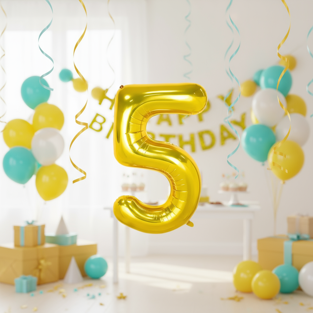 Foil/Helium 16” Balloon Number 5 for Age