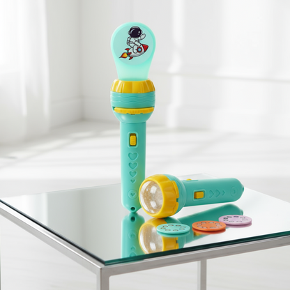 [Random color] 3 slides Mini Flashlight Projector Torch for Kids - Interactive Light Show & Nightlight