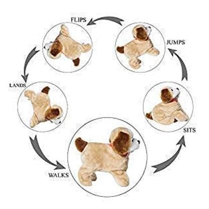 [Pack of 2 - Twins] Jumping, Fliping, Walking Battery-Operated Dog