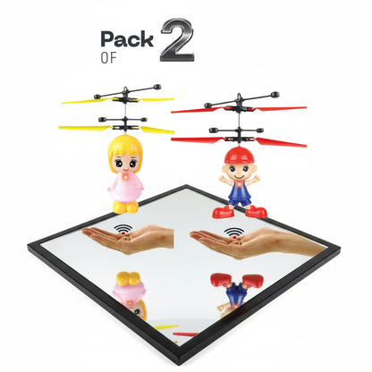 [Pack of 2 - Twins, Random Colors] Flying Hand Sensor Little Fairy Doll & Boy