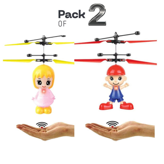 [Pack of 2 - Twins, Random Colors] Flying Little Fairy Doll & Boy | Hand Sensor Control