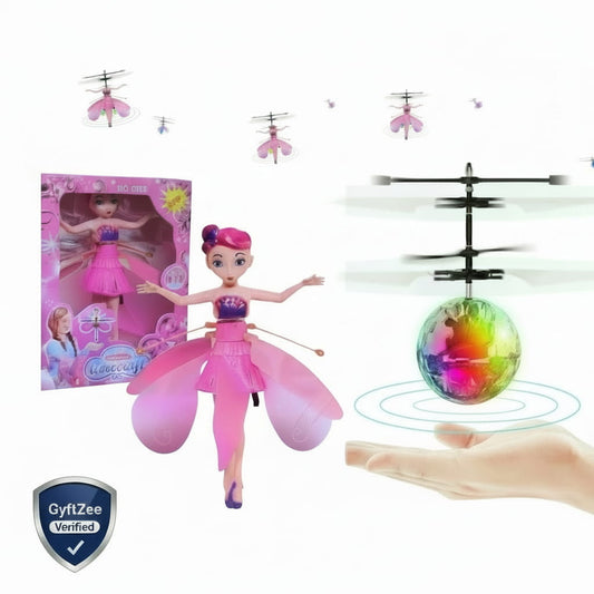 [Pack of 2 - Twins, Random Colors] Flying Hand Sensor Doll and UFO Crystal Ball