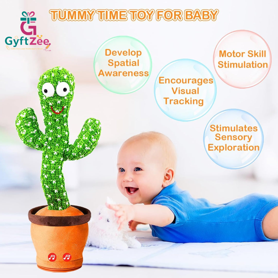 Rechargeable Talking Green Cactus Toy for Kids | Dancing, Singing, & Mimicking Baby Toy