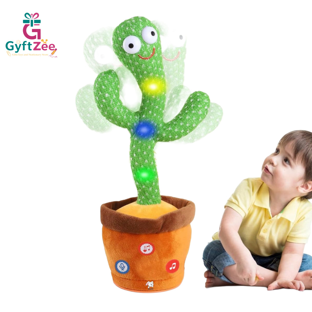 Rechargeable Talking Green Cactus Toy for Kids | Dancing, Singing, & Mimicking Baby Toy