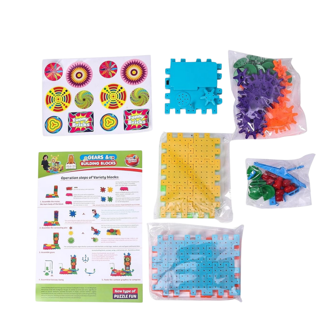 81-Piece Rotating Gear Building Blocks – STEM Learning Toy for Kids (5+ Years)