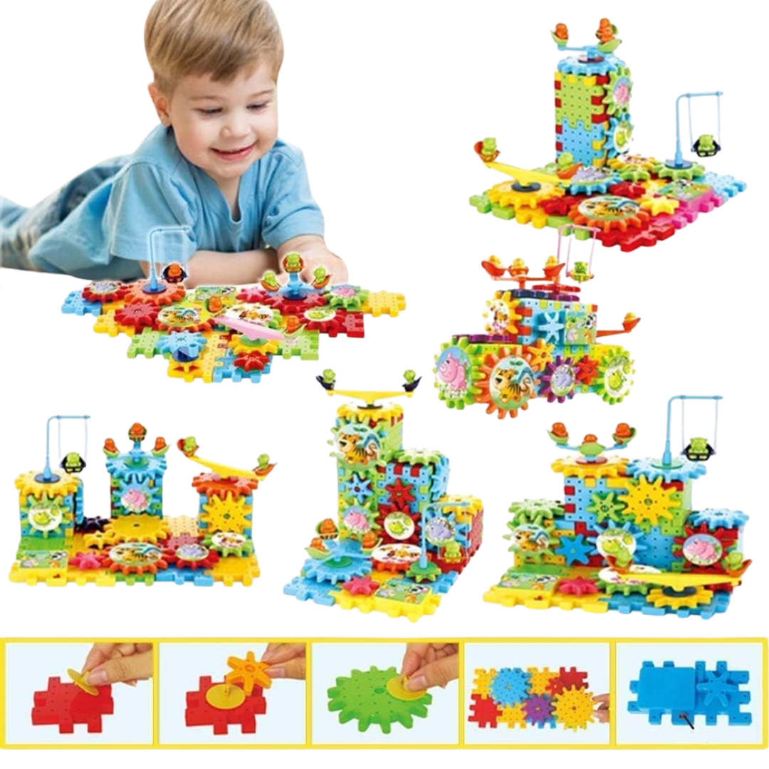81-Piece Rotating Gear Building Blocks – STEM Learning Toy for Kids (5+ Years)