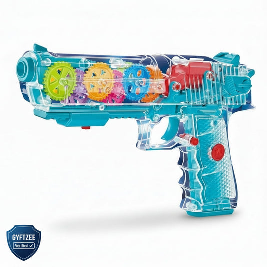 [Random color] Transparent Gear Gun | Lights & Sound [Kids 2+ years]