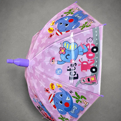 Children's umbrella with cartoon character on a gray background